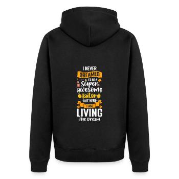 Tailor Suit - Unisex Premium Organic Zip Hoodie - black - Back - Nico (187cm)