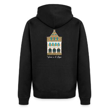 Werne a. d. Lippe, historic town hall - Unisex Premium Organic Zip Hoodie - black - Back - Nico (187cm)
