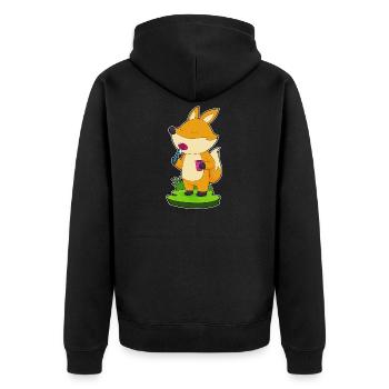 Fuchs toothbrush - Unisex Premium Organic Zip Hoodie - black - Back - Nico (187cm)