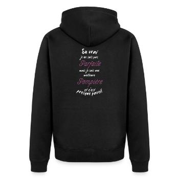 je suis la meilleure Pompière - Veste à capuche bio Premium Unisexe - noir - Dos - Nico (187cm)