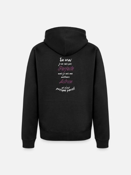 Ich bin die beste Schauspielerin - Unisex Premium Bio Zip Hoodie - Schwarz