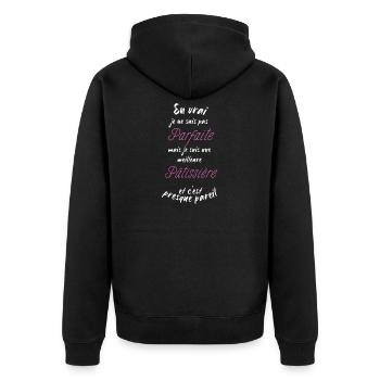 je suis la meilleure Pâtissière - Veste à capuche bio Premium Unisexe - noir - Dos - Nico (187cm)