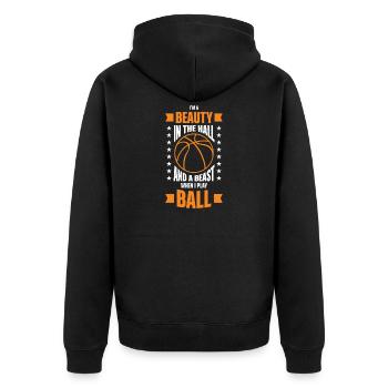 Basketball Beauty Lies In The Ball Design - Unisex Premium Organic Zip Hoodie - black - Back - Nico (187cm)