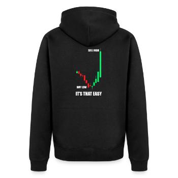 Acheter bas vendre cher Marché boursier Trader en bourse - Veste à capuche bio Premium Unisexe - noir - Dos - Nico (187cm)