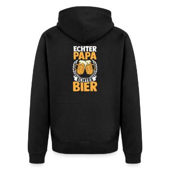 Beer Father Father's Day Dad - Unisex Premium Organic Zip Hoodie - black - Back - Nico (187cm)