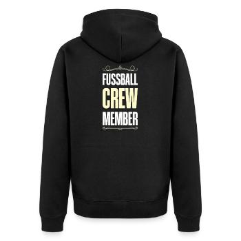 Fussball Crew - Unisex Premium Bio Zip Hoodie - Schwarz - Hinten - Nico (187cm)