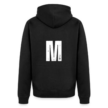 M - Unisex Premium Bio Zip Hoodie - Schwarz - Hinten - Nico (187cm)