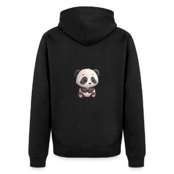 Total niedliches Panda-Bärchen - Unisex Premium Bio Zip Hoodie - Schwarz - Hinten - Nico (187cm)