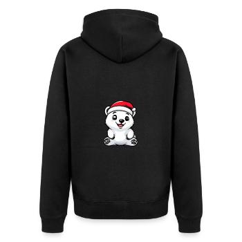 Ours polaire Noël mignon - Veste à capuche bio Premium Unisexe - noir - Dos - Nico (187cm)
