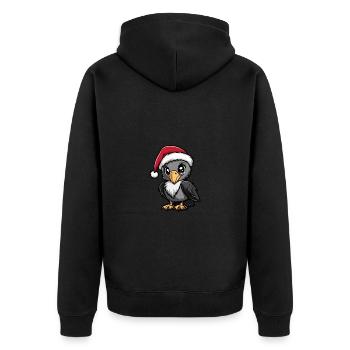 Harpie oiseau Noël mignon - Veste à capuche bio Premium Unisexe - noir - Dos - Nico (187cm)