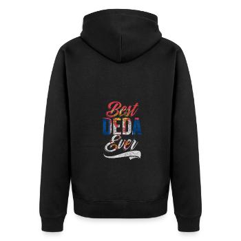 Best Deda Ever Awesome Serbian Grandpa A Srbija - Unisex Premium Bio Zip Hoodie - Schwarz - Hinten - Nico (187cm)