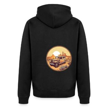 Oldtimer dans le désert - Veste à capuche bio Premium Unisexe - noir - Dos - Nico (187cm)