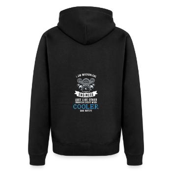 Mechanical Engineer - Unisex Premium Organic Zip Hoodie - black - Back - Nico (187cm)