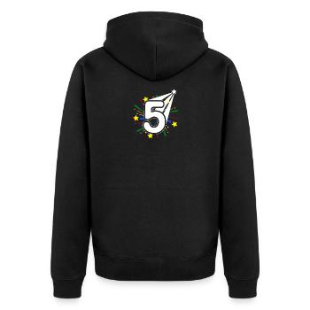 5 years old 5th birthday party number 5 - Unisex Premium Organic Zip Hoodie - black - Back - Nico (187cm)