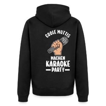 Musik Musiker Sänger Singen Mutter Mama Karaoke - Unisex Premium Bio Zip Hoodie - Schwarz - Hinten - Nico (187cm)