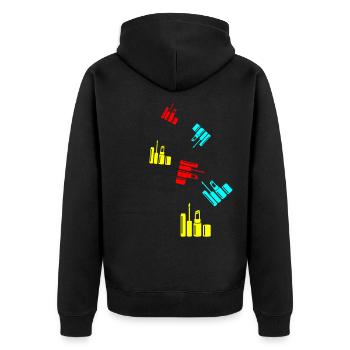 Make Up Cosmetics Icon - Unisex Premium Organic Zip Hoodie - black - Back - Nico (187cm)