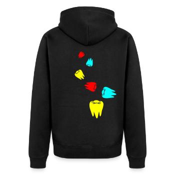 Symbole de l’icône de dent - Veste à capuche bio Premium Unisexe - noir - Dos - Nico (187cm)