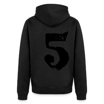 Maillot numéro 5 - Veste à capuche bio Premium Unisexe - noir - Dos - Nico (187cm)