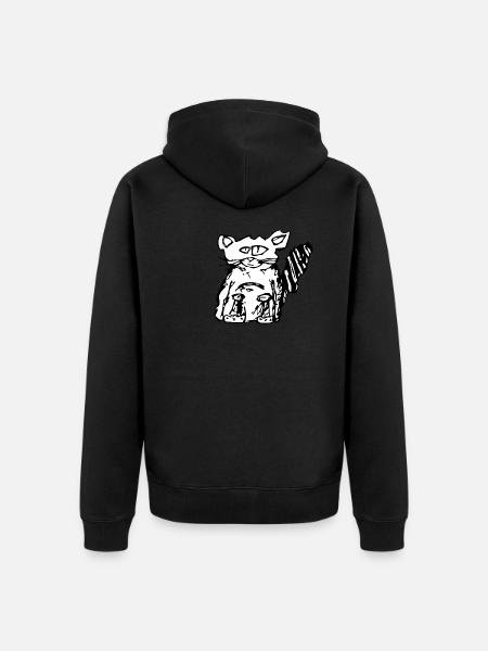 ONLY SAD CAT - Unisex Premium Organic Zip Hoodie - black