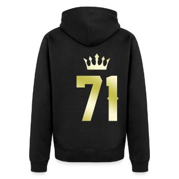 71 Couronne numérique - Veste à capuche bio Premium Unisexe - noir - Dos - Nico (187cm)