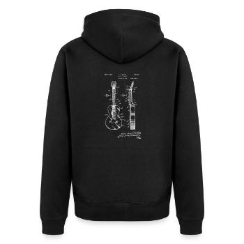 Electric Guitar Sketch Guitarist Gift Musician - Unisex Premium Organic Zip Hoodie - black - Back - Nico (187cm)