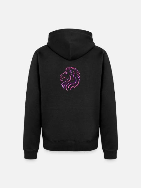 NeonLionLady - Unisex Premium Bio Zip Hoodie - Schwarz