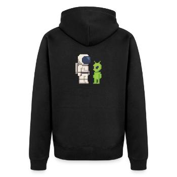Pixel Astronaut rencontre Alien - Veste à capuche bio Premium Unisexe - noir - Dos - Nico (187cm)