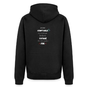 Buchhaltung Humor - Unisex Premium Bio Zip Hoodie - Schwarz - Hinten - Nico (187cm)