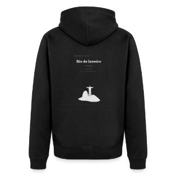 Coordonnées de la ville préférée de Rio de Janeiro - Veste à capuche bio Premium Unisexe - noir - Dos - Nico (187cm)
