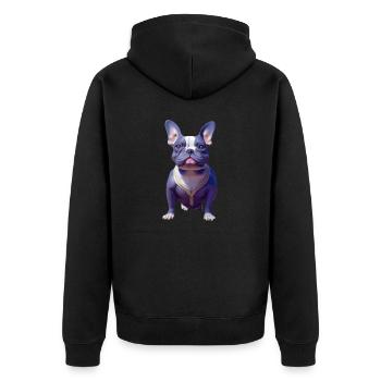 Français Bouledogue - Veste à capuche bio Premium Unisexe - noir - Dos - Nico (187cm)