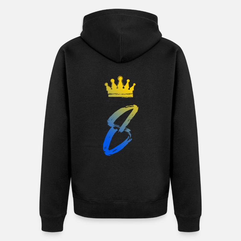 8 Couronne numérique - Veste à capuche bio Premium Unisexe - noir