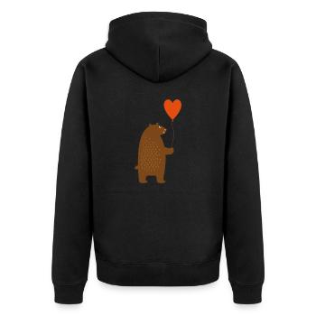 Wildtiere - Unisex Premium Bio Zip Hoodie - Schwarz - Hinten - Nico (187cm)