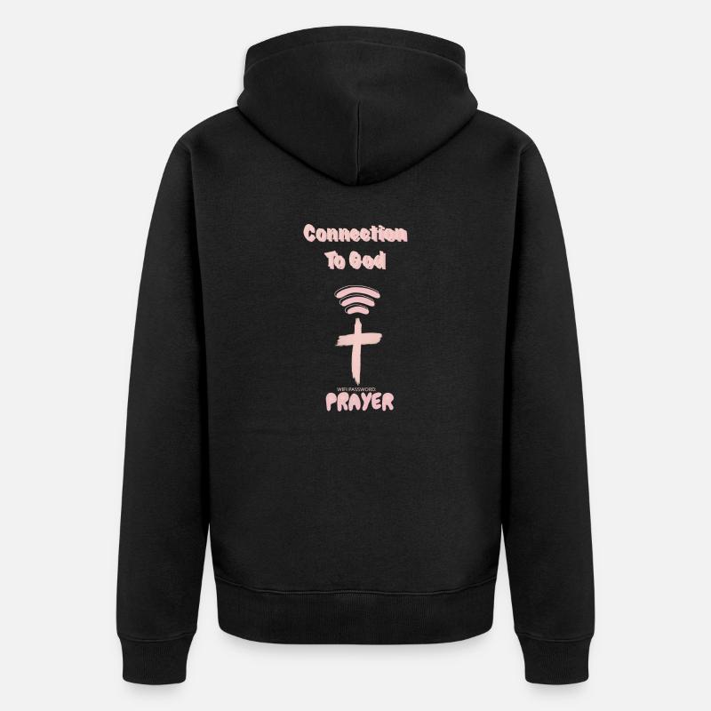Connexion à Dieu, Dieu priant - Veste à capuche bio Premium Unisexe - noir