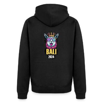 Bali 2024 Alpaca Party Holiday - Unisex Premium Organic Zip Hoodie - black - Back - Nico (187cm)