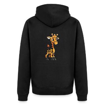 Girafe Cartoon Couronne - Veste à capuche bio Premium Unisexe - noir - Dos - Nico (187cm)