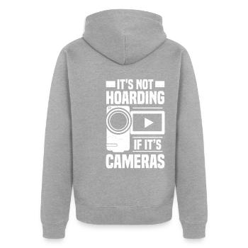 Geisterjäger | Gruselig Geister Spuk Geschenkidee - Unisex Premium Bio Zip Hoodie - Grau meliert - Hinten - Nico (187cm)