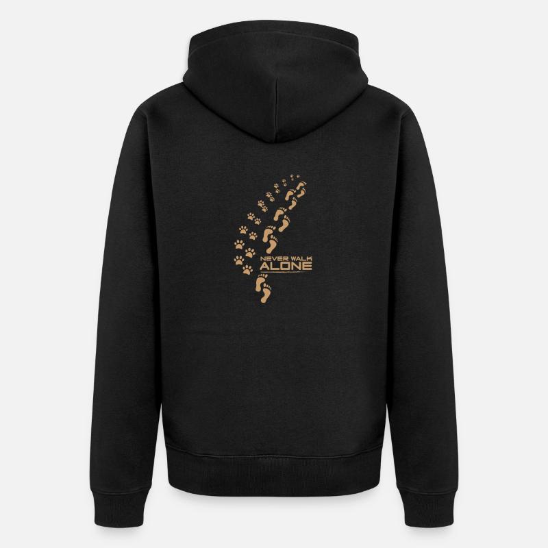 ne marche jamais seul chien - Veste à capuche bio Premium Unisexe - noir