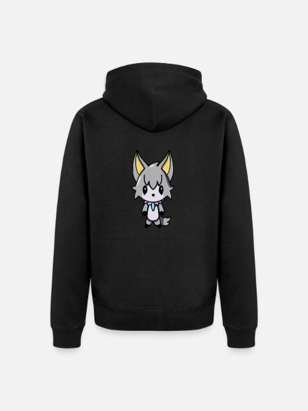 Kawaii Anime Vampire Wolf - Unisex Premium Organic Zip Hoodie - black