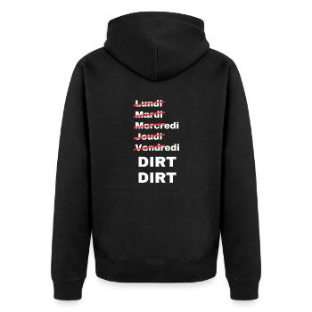 week-end dirt - Veste à capuche bio Premium Unisexe - noir - Dos - Nico (187cm)