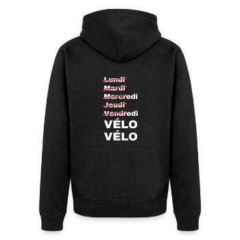week-end vélo - Veste à capuche bio Premium Unisexe - noir - Dos - Nico (187cm)