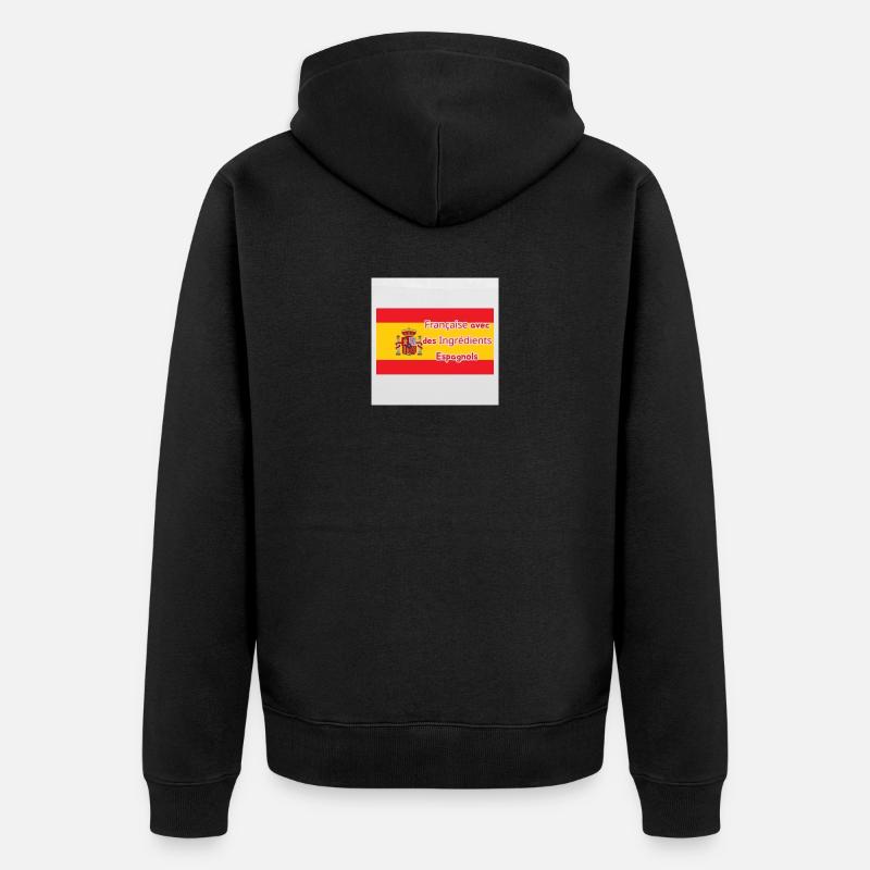Française avec ingrédients Espagnols - Veste à capuche bio Premium Unisexe - noir