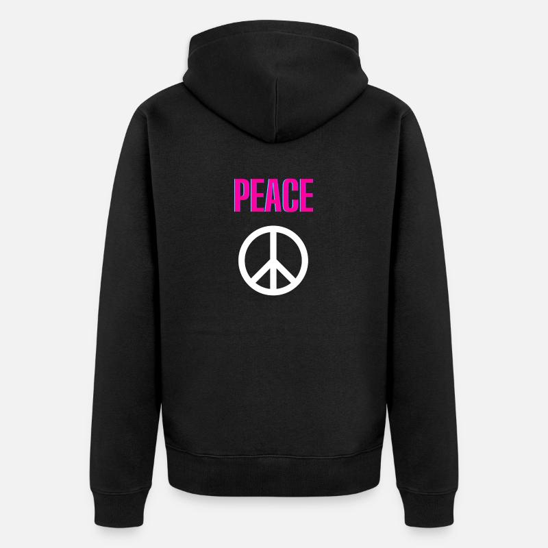 Peace - Delay - Front only - Unisex Premium Organic Zip Hoodie - black