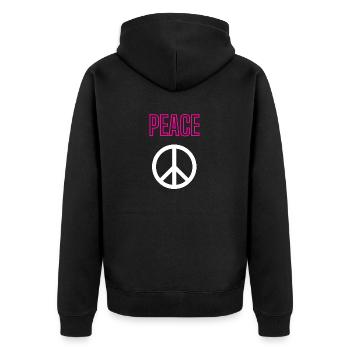 Paix - Creux - Façade seulement - Veste à capuche bio Premium Unisexe - noir - Dos - Nico (187cm)