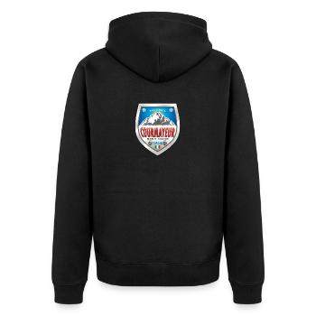 Courmayeur Valle d’Aoste Italie - Veste à capuche bio Premium Unisexe - noir - Dos - Nico (187cm)