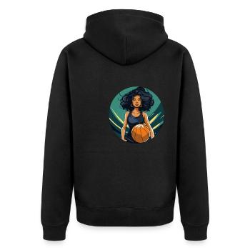 BASKETBALL forever! - Unisex Premium Organic Zip Hoodie - black - Back - Nico (187cm)