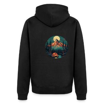 Forest Nature Trekking Adventure - Unisex Premium Organic Zip Hoodie - black - Back - Nico (187cm)