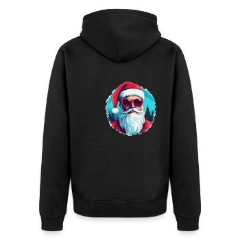 Frohe Weihnachten - Unisex Premium Bio Zip Hoodie - Schwarz - Hinten - Nico (187cm)