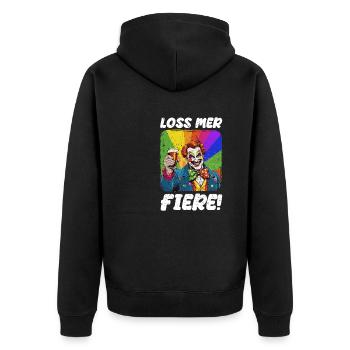 Karneval Kölle Alaaf Eskaliert Singen Tanzen Köln - Unisex Premium Bio Zip Hoodie - Schwarz - Hinten - Nico (187cm)