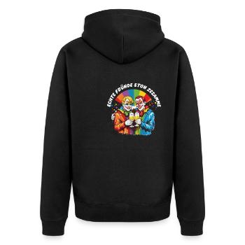 Karneval Eskalation Köln Kostüm Kölsch Bier Party - Unisex Premium Bio Zip Hoodie - Schwarz - Hinten - Nico (187cm)