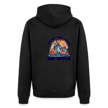 Happy New Year with fireworks in New York - Unisex Premium Organic Zip Hoodie - black - Back - Nico (187cm)
